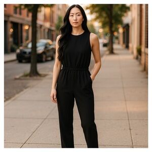 Lolë Black One Piece Jumpsuit with Keyhole Back Size Small